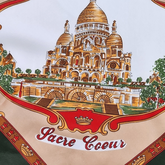 VINTAGE SOUVENIR DE PARIS ICONIC PLACES MADE IN ITALY SCARF - Picture 8 of 9